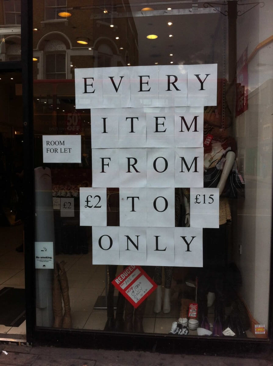 Ошибки в оформлении витрины