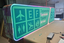 Вывеска с подсветкой Аэропорт