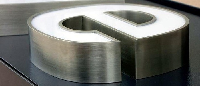 Объемные буквы из нержавеющей стали